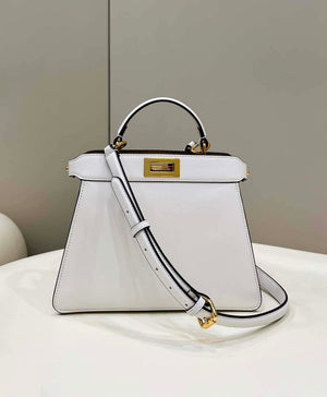 Fendi 8BN327 Peekaboo ISeeU Small White leather bag - Default Title - View 1