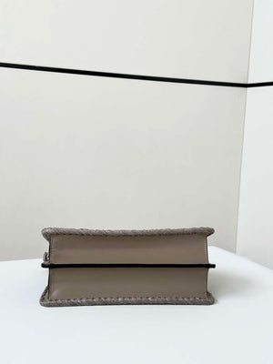 Fendi 8bn327arbcf1i2a Peekaboo ISeeU Small Dove grey leather and interlaced fibre bag 80169M - Default Title - View 4