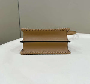Fendi 8BN335 Peekaboo ISeeU Petite Apricot interlace leather bag 80138S - Default Title - View 4