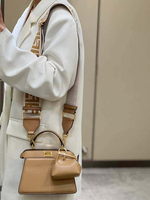 Fendi 8BN335 Peekaboo ISeeU Petite Apricot Padded Nappa Leather Bag - Default Title - View 3