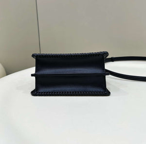 Fendi 8BN335 Peekaboo ISeeU Petite Black interlace leather bag 80138S - Default Title - View 4