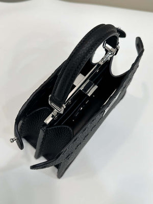 Fendi 8BN335 Peekaboo ISeeU Petite Black Selleria bag with 306 hand-sewn topstitches 80133As - Default Title - View 9