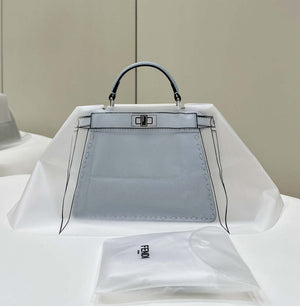 Fendi 8BN335 Peekaboo ISeeU Petite Blue Selleria bag with 306 hand-sewn topstitches 80133AS - Default Title - View 2