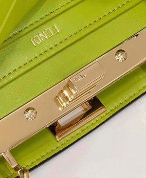 Fendi 8BN335 Peekaboo ISeeU Petite Lemon Green Padded Nappa Leather Bag - Default Title - View 6