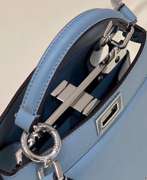 Fendi 8BN335 Peekaboo ISeeU Petite Light Blue Padded Nappa Leather Bag - Default Title - View 9