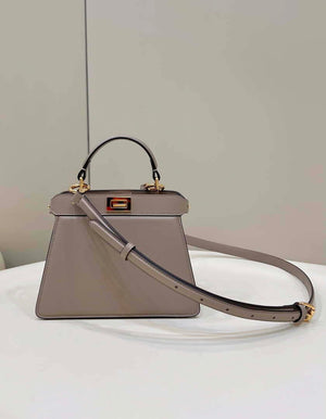 Fendi 8BN335 Peekaboo ISeeU Petite Milk Tea Padded Nappa Leather Bag - Default Title - View 1