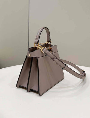 Fendi 8BN335 Peekaboo ISeeU Petite Milk Tea Padded Nappa Leather Bag - Default Title - View 3