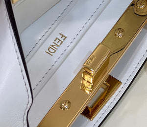 Fendi 8BN335 Peekaboo ISeeU Petite Padded Nappa Leather Bag White - Default Title - View 8