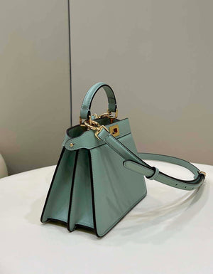 Fendi 8BN335 Peekaboo ISeeU Petite Turquoise Padded Nappa Leather Bag - Default Title - View 2
