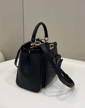 Fendi 8BN335 Peekaboo ISeeU Small Black leather bag 2113s - Default Title - View 3