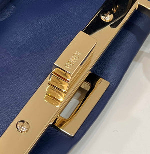 Fendi 8BN335 Peekaboo ISeeU Small Navy blue leather bag 2113s - Default Title - View 8