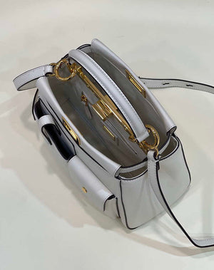 Fendi 8BN335 Peekaboo ISeeU Small White leather bag 2113s - Default Title - View 8