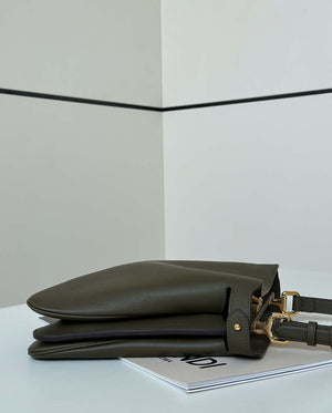 Fendi 8BN353AOVHF19P8 Peekaboo Soft Medium Dark Green leather bag 80172 - Default Title - View 3