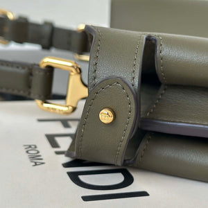 Fendi 8BN353AOVHF19P8 Peekaboo Soft Medium Dark Green leather bag 80172 - Default Title - View 6