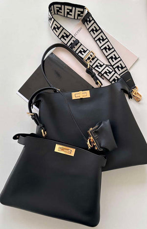 Fendi 8BN358AOVHF1D3Q Peekaboo Soft Large Black leather bag 80172L - Default Title - View 3