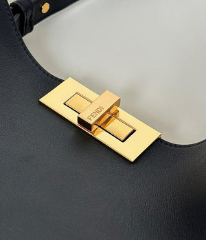 Fendi 8BN368AWPFF1V0H Fendi Way Medium Black leather and chocolate suede bag - Default Title - View 7
