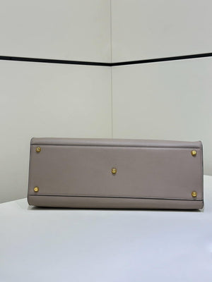 Fendi 8BN369 Fendi Way Large Dove gray leather and neon blue suede bag - Default Title - View 4