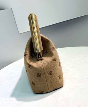 Fendi 8BP127 Fendi First Medium Beige flannel bag with embroidery - Default Title - View 4