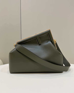 Fendi 8BP127 FENDI FIRST Medium Dark Green leather bag - Default Title - View 1