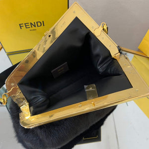 Fendi 8BP127 Fendi First Medium Fox fur Black Bag - Default Title - View 6
