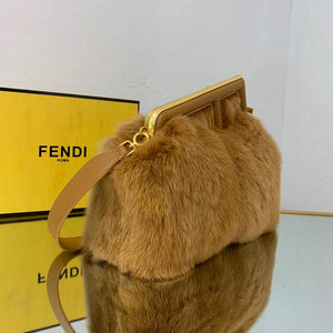Fendi 8BP127 Fendi First Medium Fox fur Brown Bag - Default Title - View 3