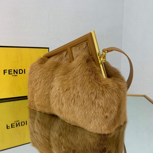 Fendi 8BP127 Fendi First Medium Fox fur Brown Bag - Default Title - View 4