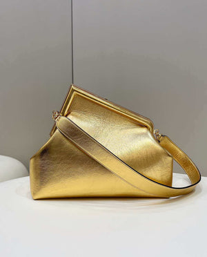 Fendi 8BP127 FENDI FIRST Medium Gold laminated leather bag - Default Title - View 2