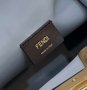 Fendi 8BP127 Fendi First Medium Gray flannel bag with embroidery - Default Title - View 6