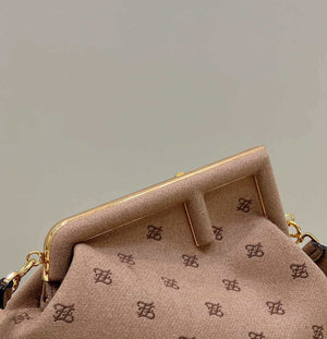 Fendi 8BP127 Fendi First Medium Light Pink flannel bag with embroidery - Default Title - View 4