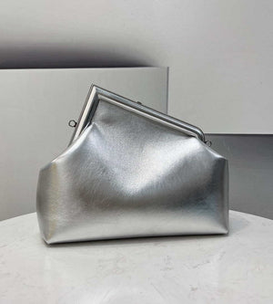 Fendi 8BP127 FENDI FIRST Medium Silver laminated leather bag - Default Title - View 3