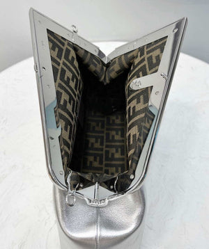 Fendi 8BP127 FENDI FIRST Medium Silver laminated leather bag - Default Title - View 9