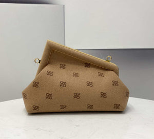 Fendi 8BP129 Fendi First Small Beige flannel bag with embroidery - Default Title - View 3