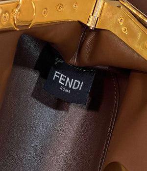 Fendi 8BP129 FENDI FIRST Small Brown Crocodile leather bag - Default Title - View 8