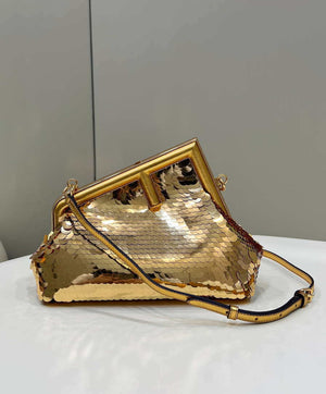 Fendi 8BP129 Fendi First Small Gold sequinned bag 80018M - Default Title - View 1