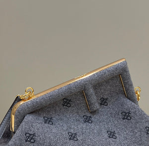 Fendi 8BP129 Fendi First Small Gray flannel bag with embroidery - Default Title - View 8