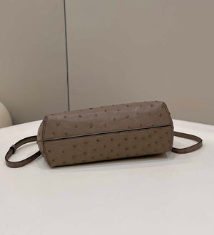 Fendi 8BP129 FENDI FIRST Small Light Brown Ostrich leather bag - Default Title - View 5
