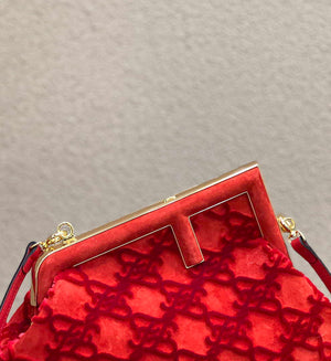 Fendi 8BP129 Fendi First Small Red suede bag - Default Title - View 7