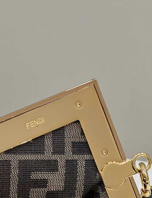 Fendi 8BP129 First Small Black braided leather bag 80103 - Default Title - View 8