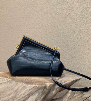 Fendi 8BP129 First Small Crocodile leather bag 80018M Black - Default Title - View 3