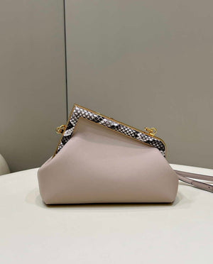 Fendi 8BP129 First Small Fuchsia leather and python leather bag 80043M Light Pink - Default Title - View 2