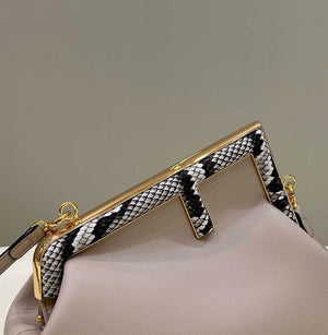Fendi 8BP129 First Small Fuchsia leather and python leather bag 80043M Light Pink - Default Title - View 5