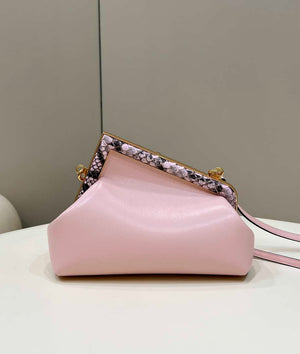 Fendi 8BP129 First Small Fuchsia leather and python leather bag 80043M Pink - Default Title - View 2