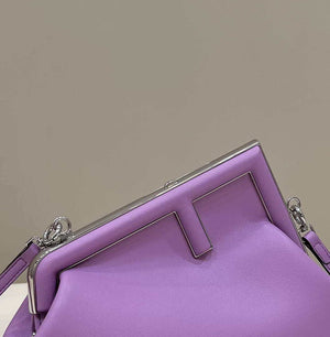 Fendi 8BP129 First Small Fuchsia leather bag 80018M Purple - Default Title - View 5