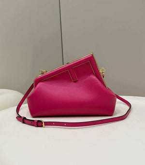 Fendi 8BP129 First Small Fuchsia leather bag 80018M Rose Red - Default Title - View 1