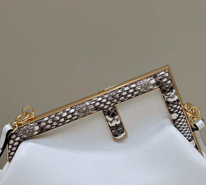 Fendi 8BP129 First Small Fuchsia leather and python leather bag 80018M White - Default Title - View 4