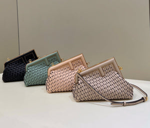 Fendi 8BP129 First Small Nude and Light Purple braided leather bag 80103 - Default Title - View 9