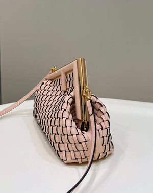 Fendi 8BP129 First Small Pink braided leather bag 80103 - Default Title - View 2