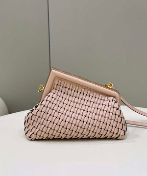 Fendi 8BP129 First Small Pink braided leather bag 80103 - Default Title - View 3