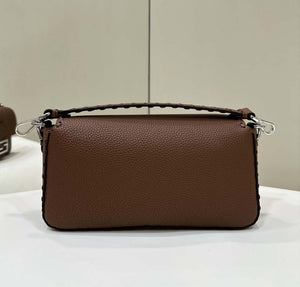 Fendi 8BR600 Baguette Dark Brown Selleria bag with Oversized Topstitching 8610 - Default Title - View 3