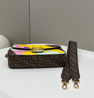 Fendi 8BR600 Baguette FF Glazed Fabric Bag With Inlay - Default Title - View 3